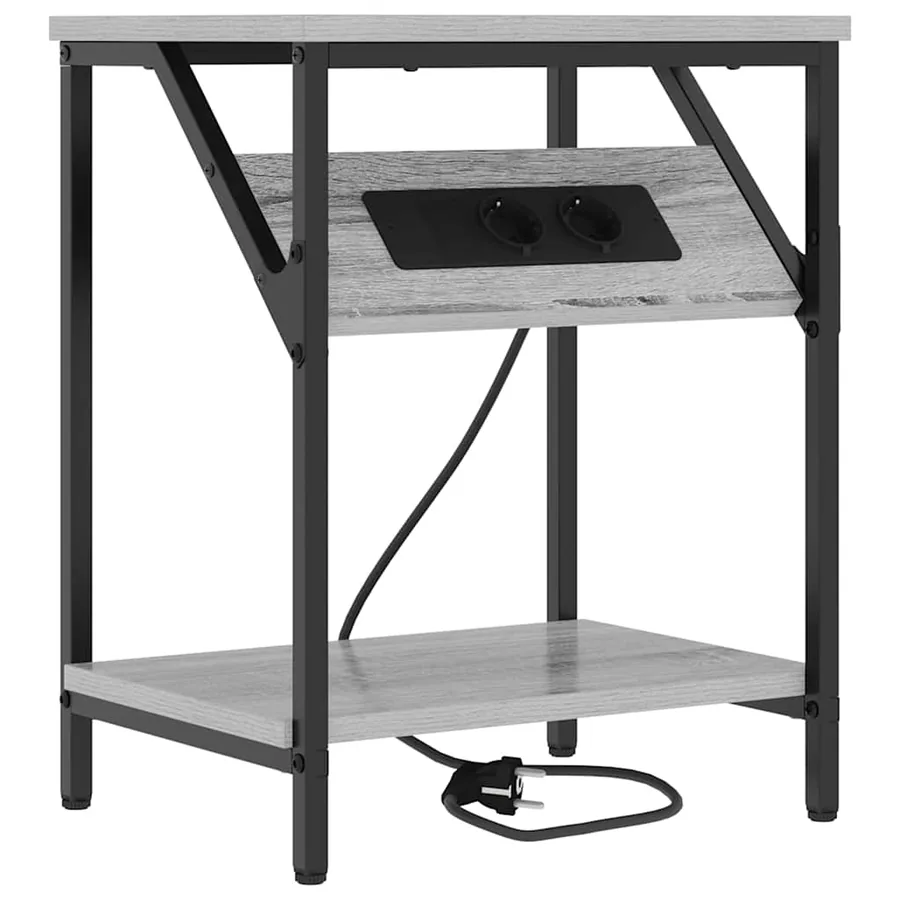 Cabinet de chevet 2 pcs Gris Sonoma 38 x 30 x 48 cm - 5