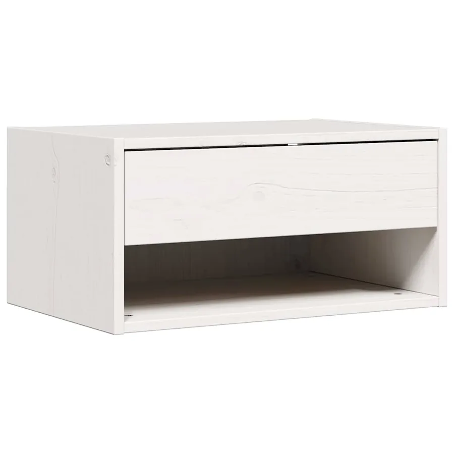 Table de chevet Blanc 50 x 32,5 x 24 cm Bois massif en pin - 2