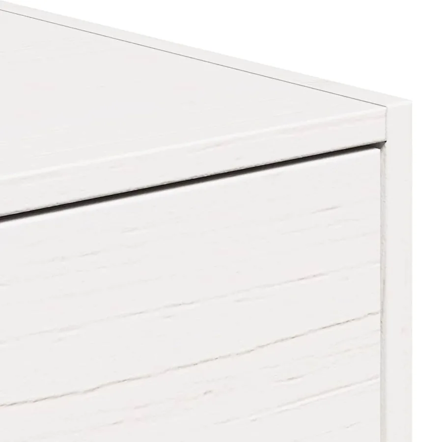 Table de chevet Blanc 50 x 32,5 x 24 cm Bois massif en pin - 9
