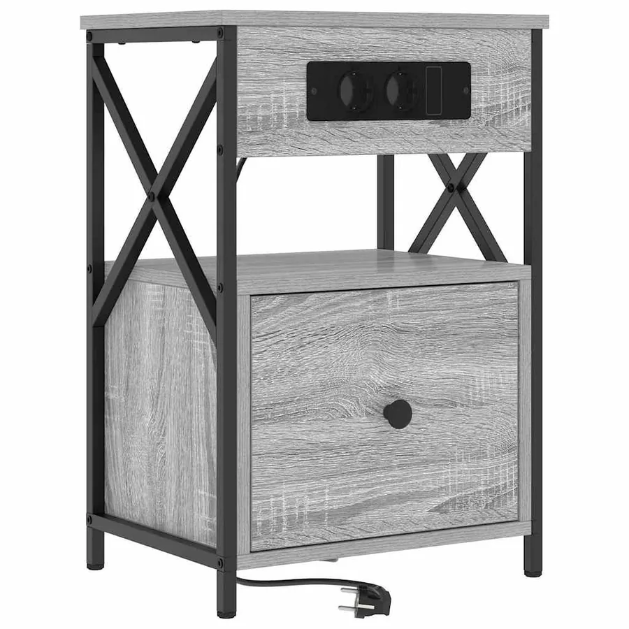 Cabinet de chevet Gris Sonoma 40 x 31 x 60 cm Bois d'ingénierie - 2