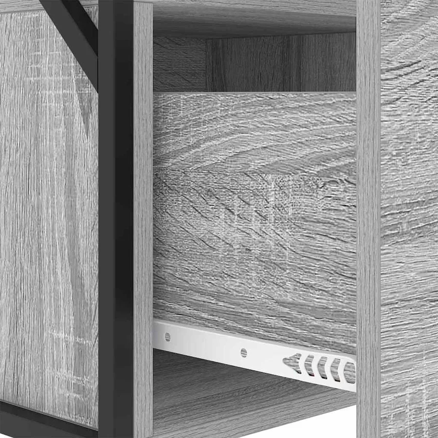 Cabinet de chevet Gris Sonoma 40 x 31 x 60 cm Bois d'ingénierie - 8