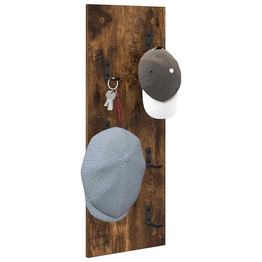 Porte-manteau mural Montage mural Chêne fumé 30 x 1,5 x 80 cm - 3