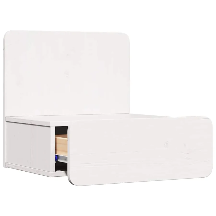 Table de chevet Blanc 44 x 32,5 x 40 cm Bois massif en pin - 5