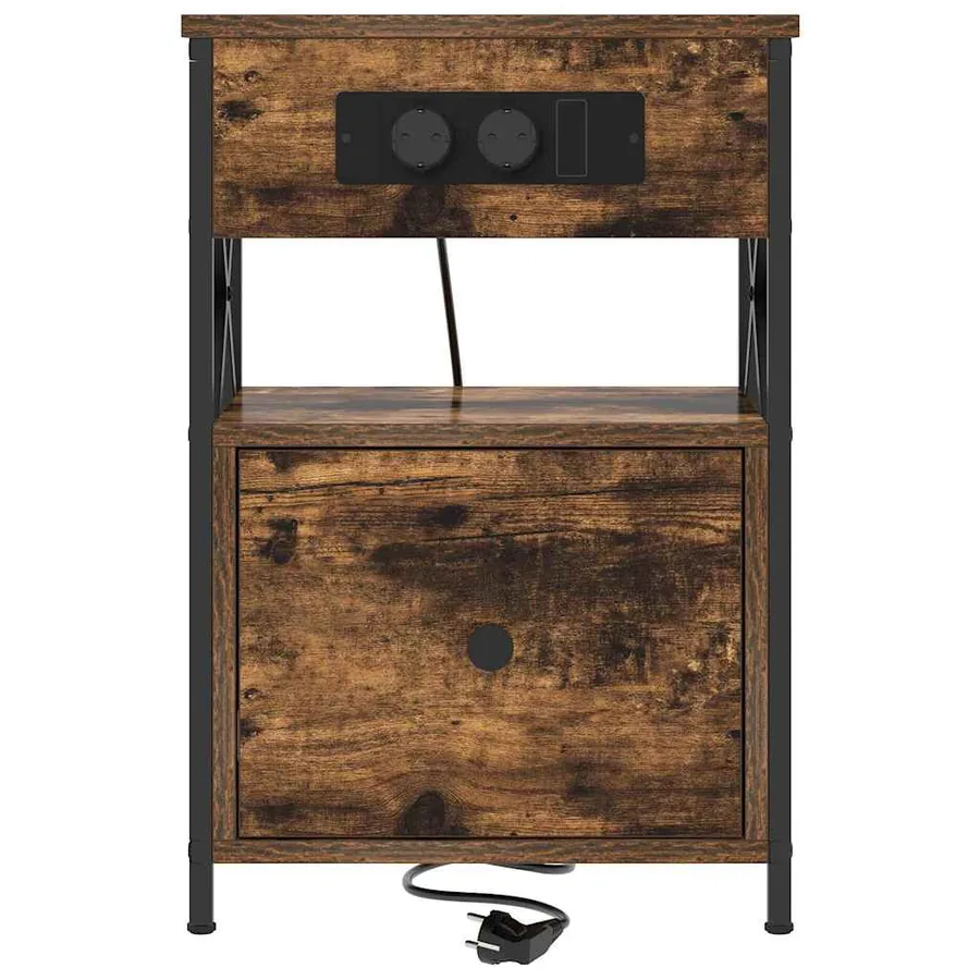 Cabinet de chevet Chêne fumé 40 x 31 x 60 cm Bois d'ingénierie - 6
