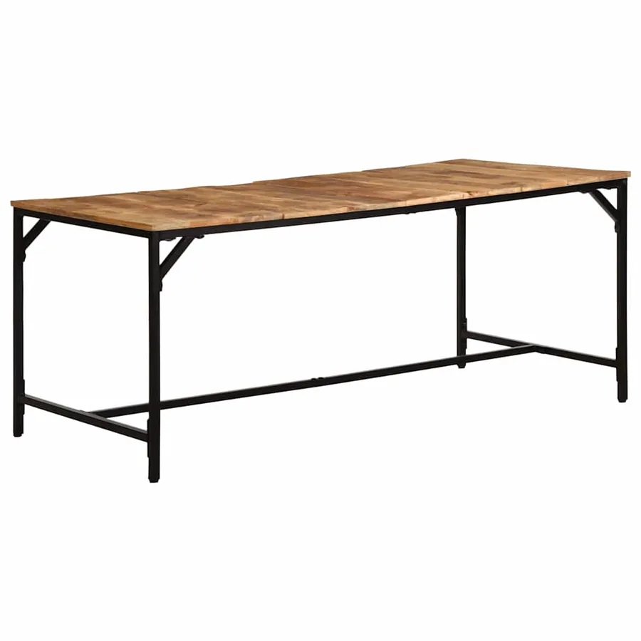 Table à manger 180x90x75 cm bois de manguier massif brut - 10