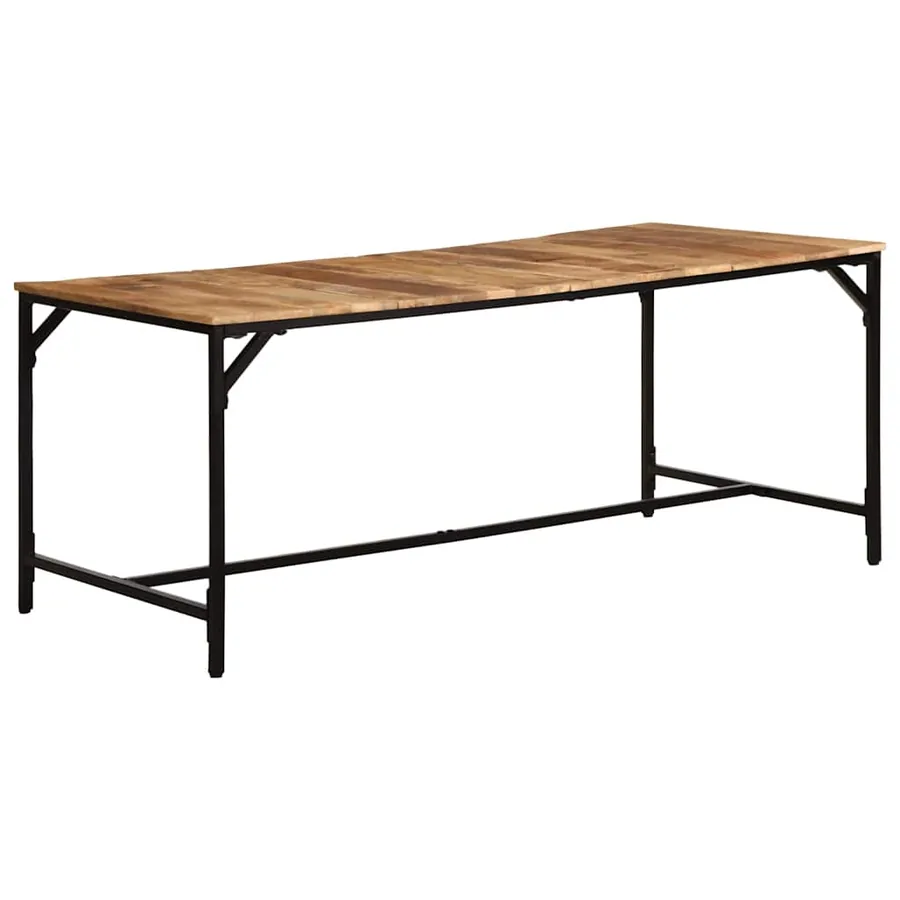 Table à manger 180x90x75 cm bois de manguier massif brut - 11