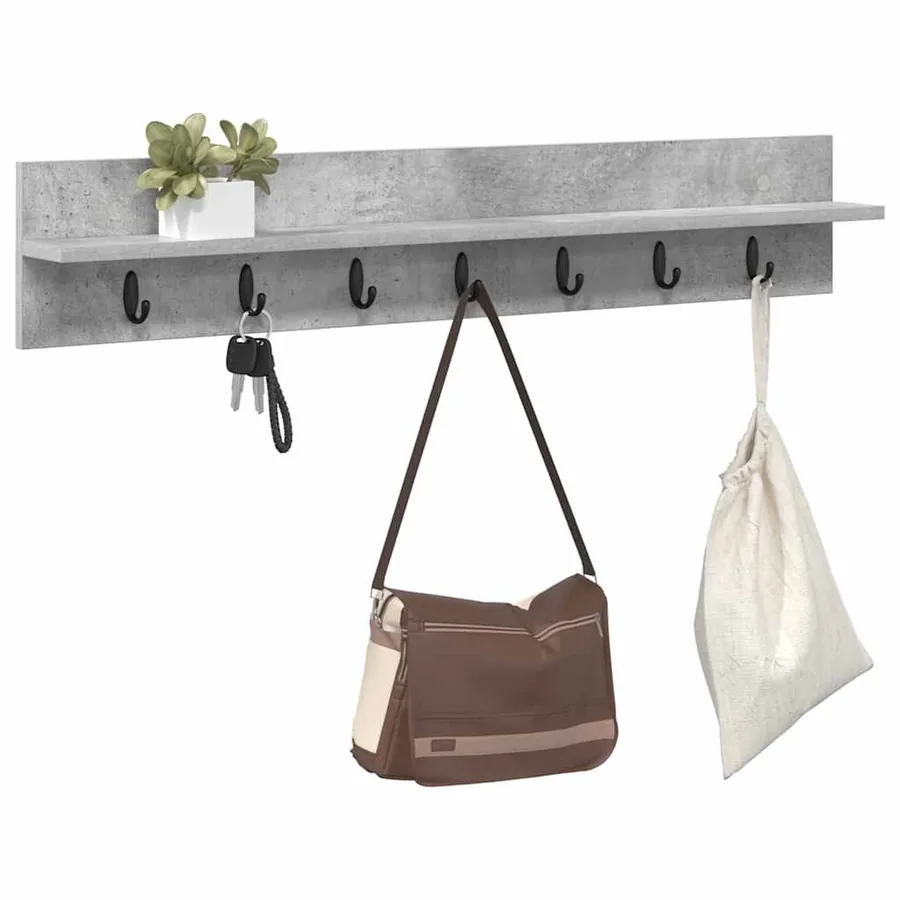 Porte-manteau mural Montage mural Gris béton 100 x 10,5 x 18 cm - 3