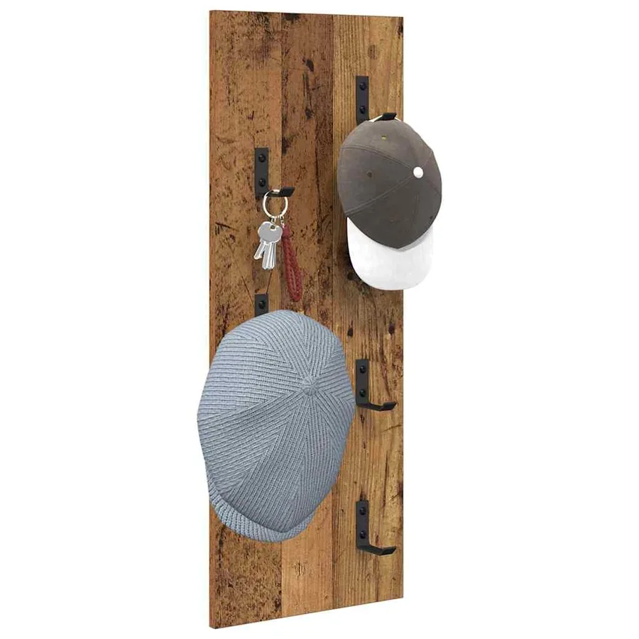 Porte-manteau mural Montage mural Bois ancien 30 x 1,5 x 80 cm - 3