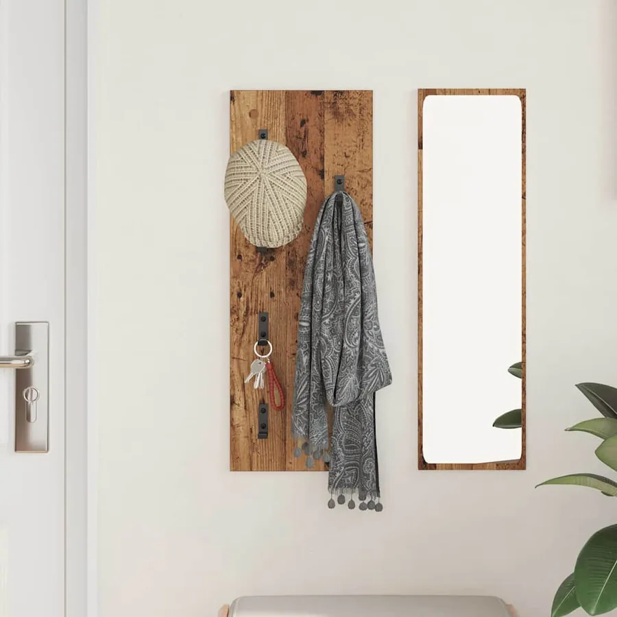 Porte-manteau mural Montage mural Bois ancien 30 x 1,5 x 80 cm - 4