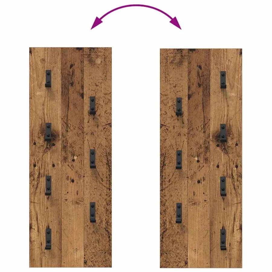 Porte-manteau mural Montage mural Bois ancien 30 x 1,5 x 80 cm - 9