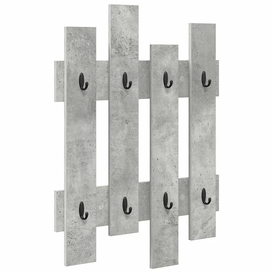 Porte-manteau mural Gris béton 60 x 3 x 82 cm Bois d'ingénierie - 2