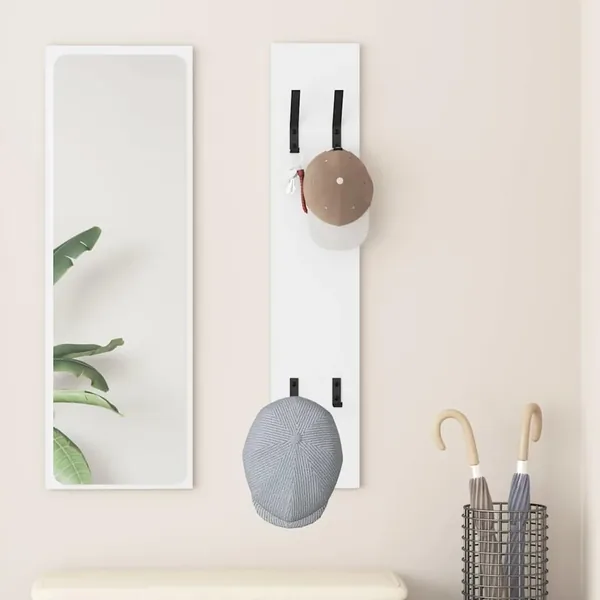 Porte-manteau mural Blanc 20 x 1,5 x 100 cm Bois d'ingénierie