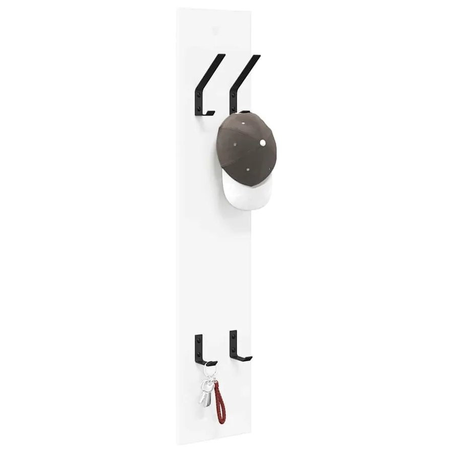 Porte-manteau mural Blanc 20 x 1,5 x 100 cm Bois d'ingénierie - 3