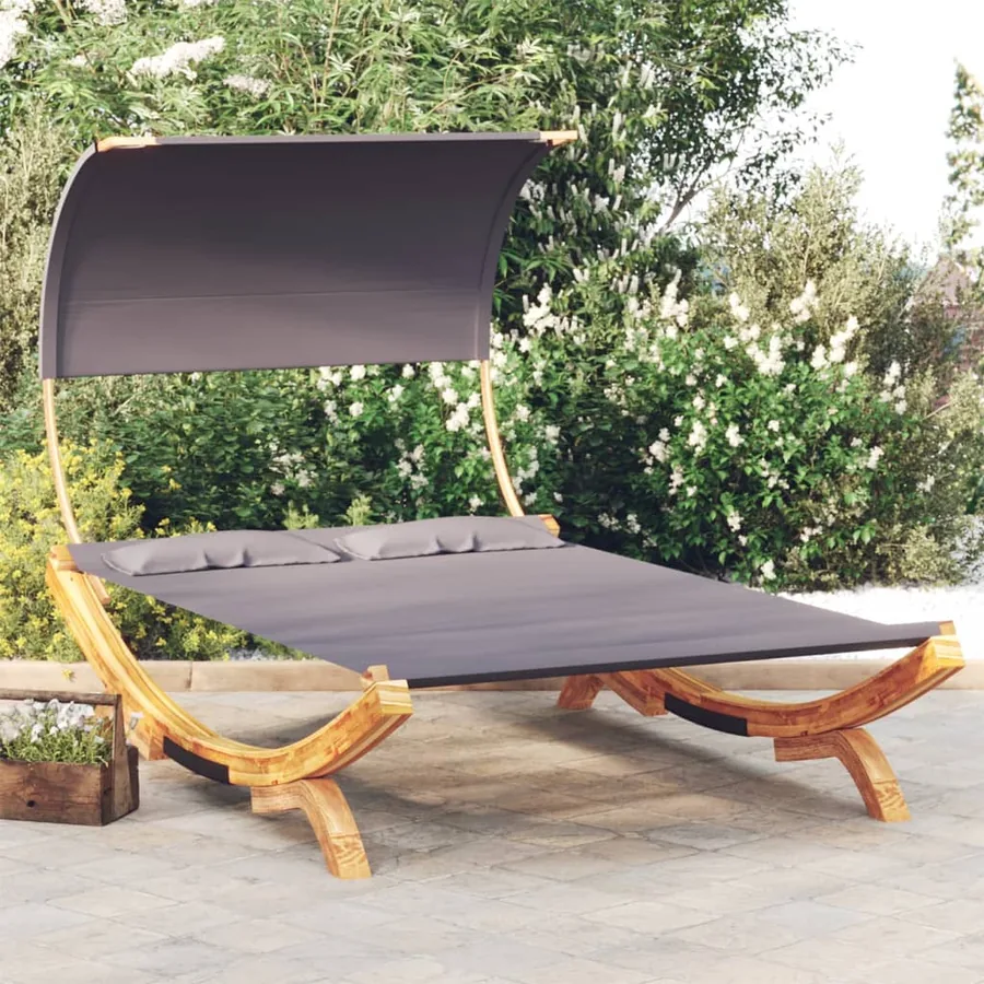 Daybed and Canopy 165x203x126 cm Bentwood Anthracite