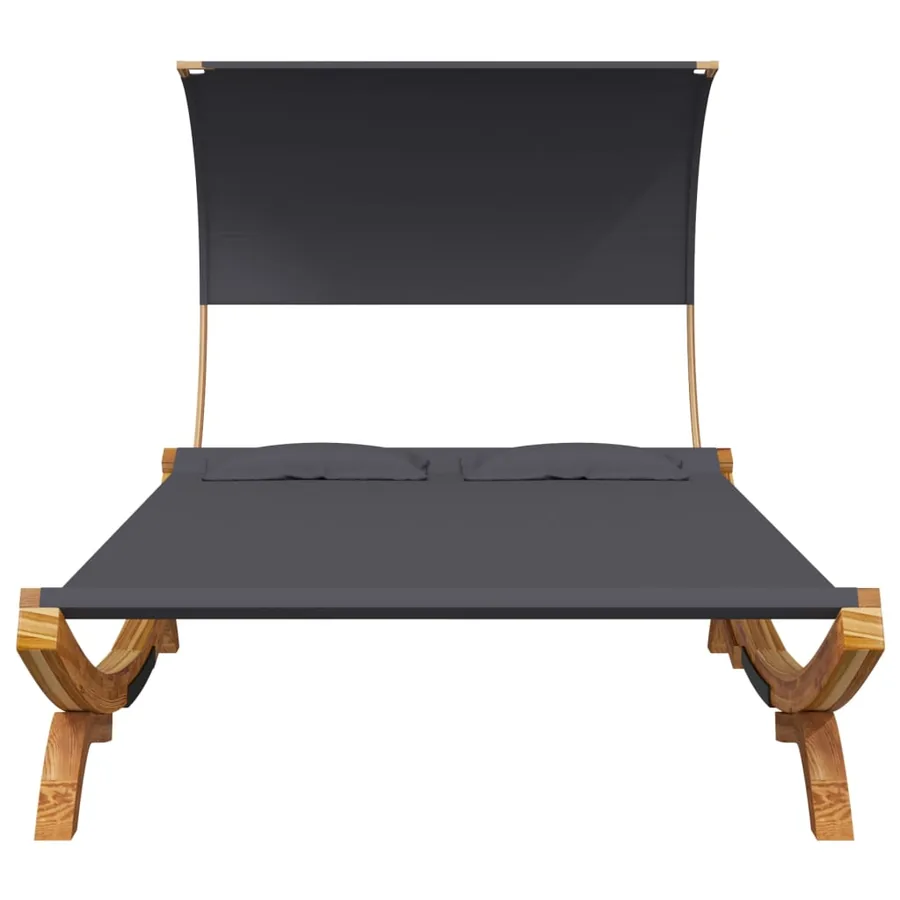 Lit repos et auvent 165x203x126 cm Bois courbé Anthracite - 4