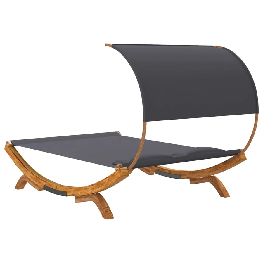 Daybed and Canopy 165x203x126 cm Bentwood Anthracite - 5