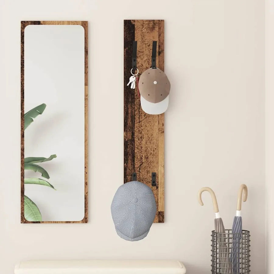 Porte-manteau mural Montage mural Bois ancien 20 x 1,5 x 100 cm
