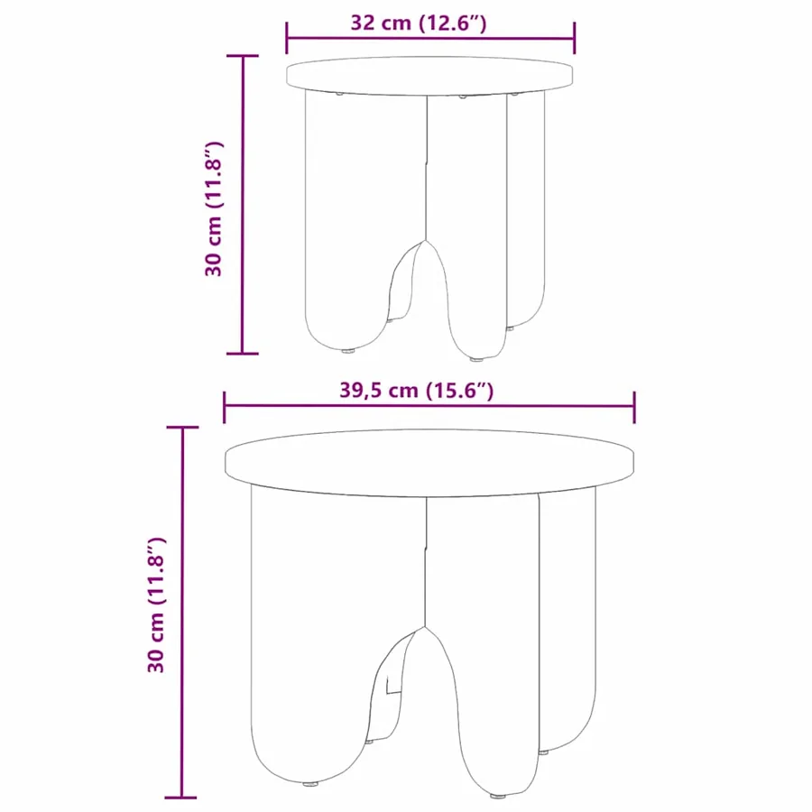 Table basse 2 pcs Naturel Bois de pin massif - 10