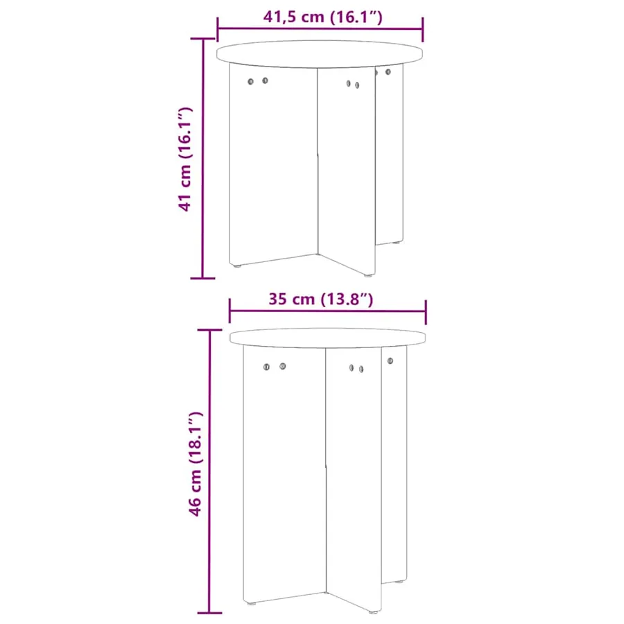 Table basse 2 pcs Naturel - 10