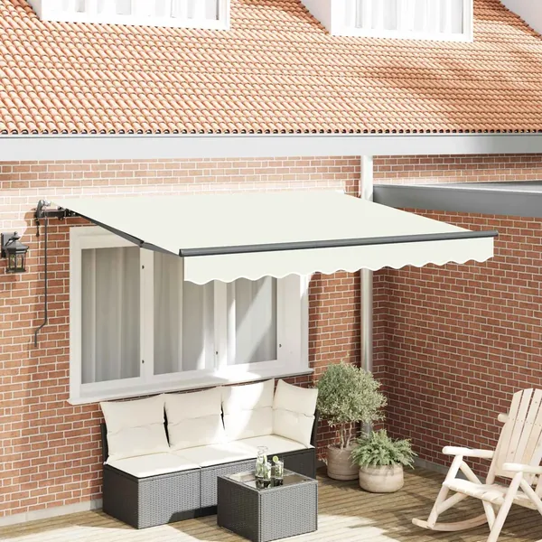 Auvent Rétractable Crème 300 x 200 cm tissu