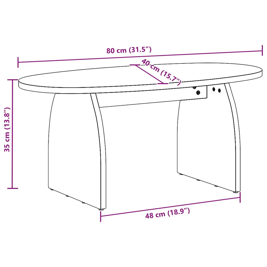 Table basse Marron 80 x 40 x 35 cm Pin massif - 8