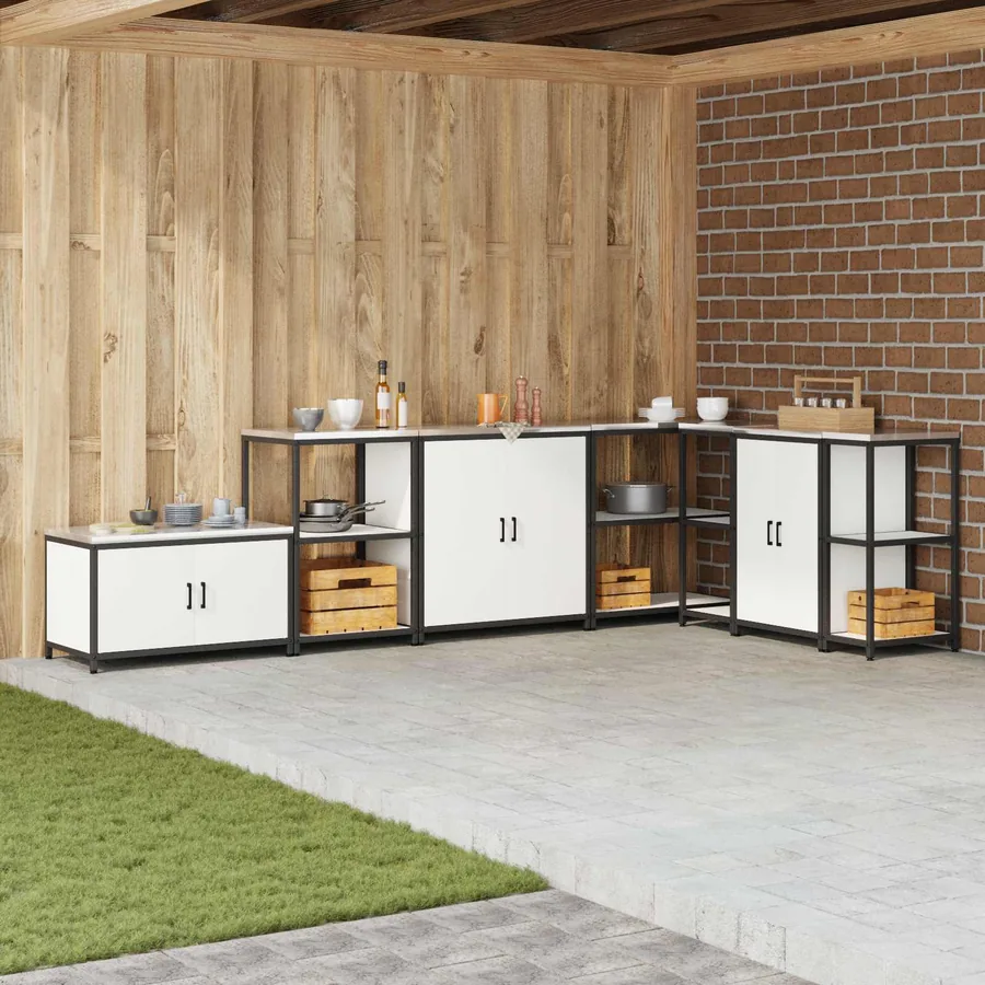 Rangement de cuisine HATTEM Blanc 90 x 50 x 92 cm Acier