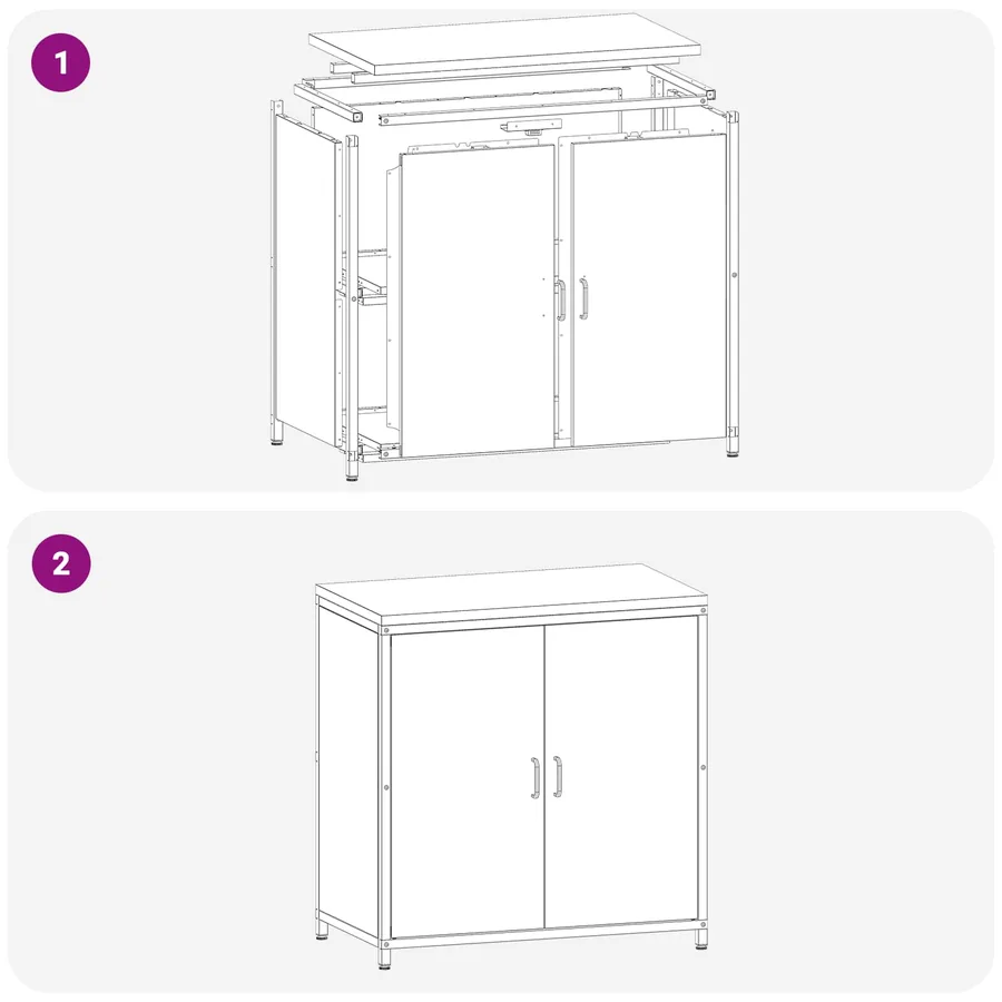 Rangement de cuisine HATTEM Blanc 90 x 50 x 92 cm Acier - 14