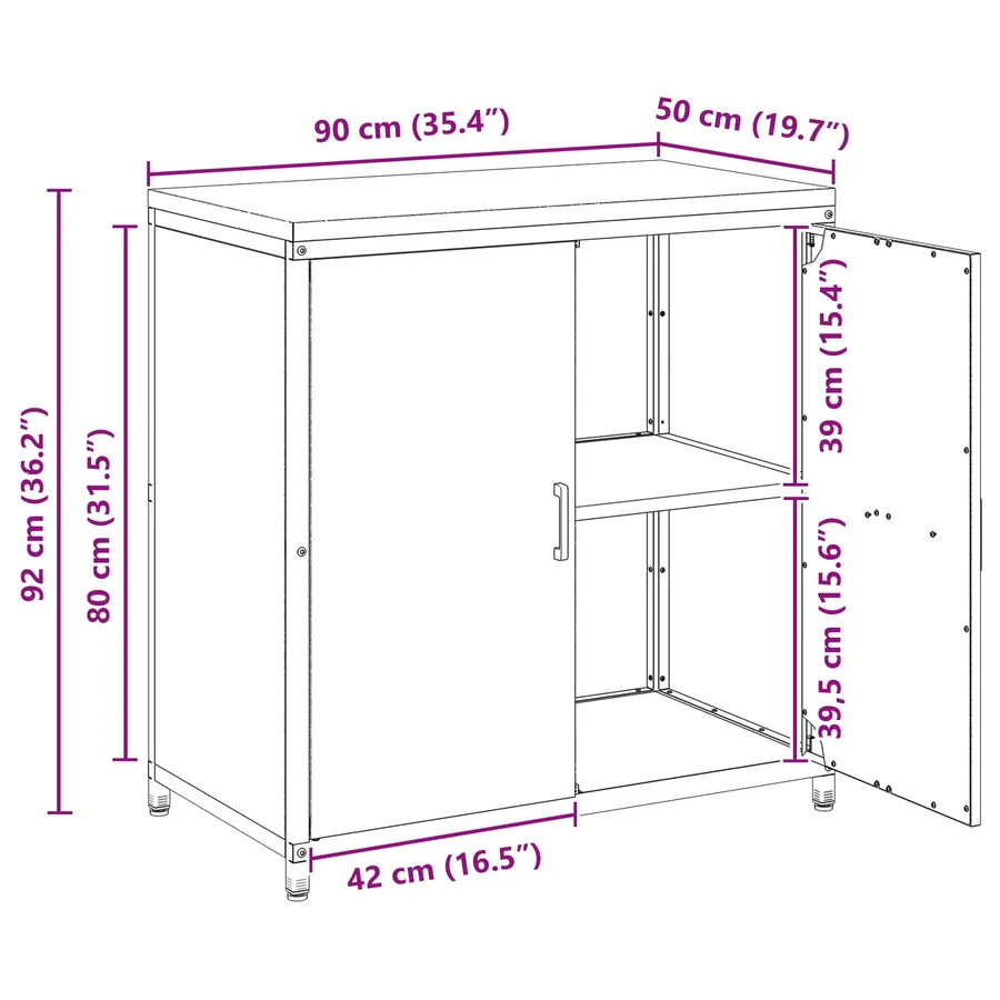 Rangement de cuisine HATTEM Blanc 90 x 50 x 92 cm Acier - 17