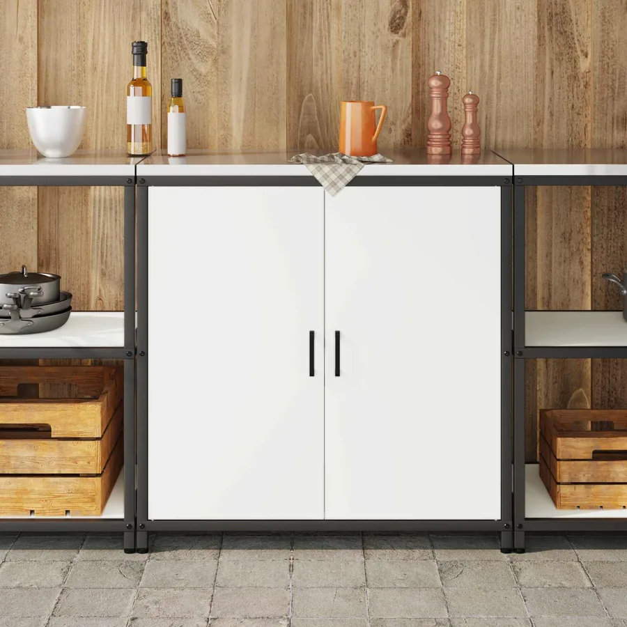 Rangement de cuisine HATTEM Blanc 90 x 50 x 92 cm Acier - 4