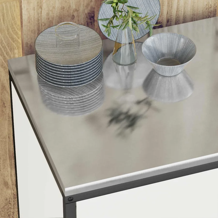 Rangement de cuisine HATTEM Blanc 90 x 50 x 92 cm Acier - 5