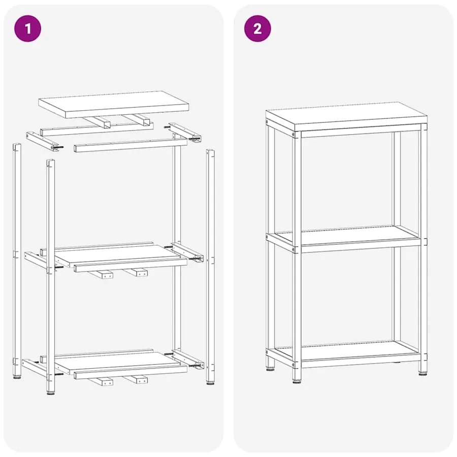 Rangement de cuisine HATTEM Blanc 30 x 50 x 92 cm Acier - 10