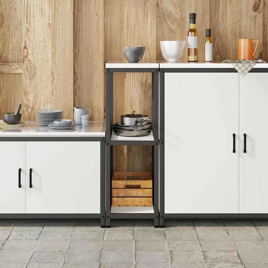 Rangement de cuisine HATTEM Blanc 30 x 50 x 92 cm Acier - 4