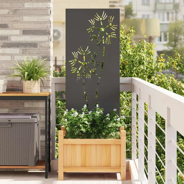 Écran de confidentialité de jardin Fretwork Noir 50 x 140 cm