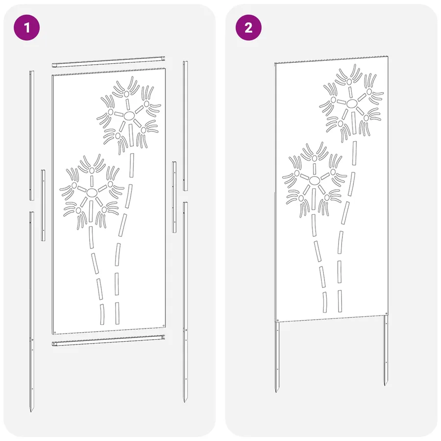 Écran de confidentialité de jardin Fretwork Noir 50 x 140 cm - 14