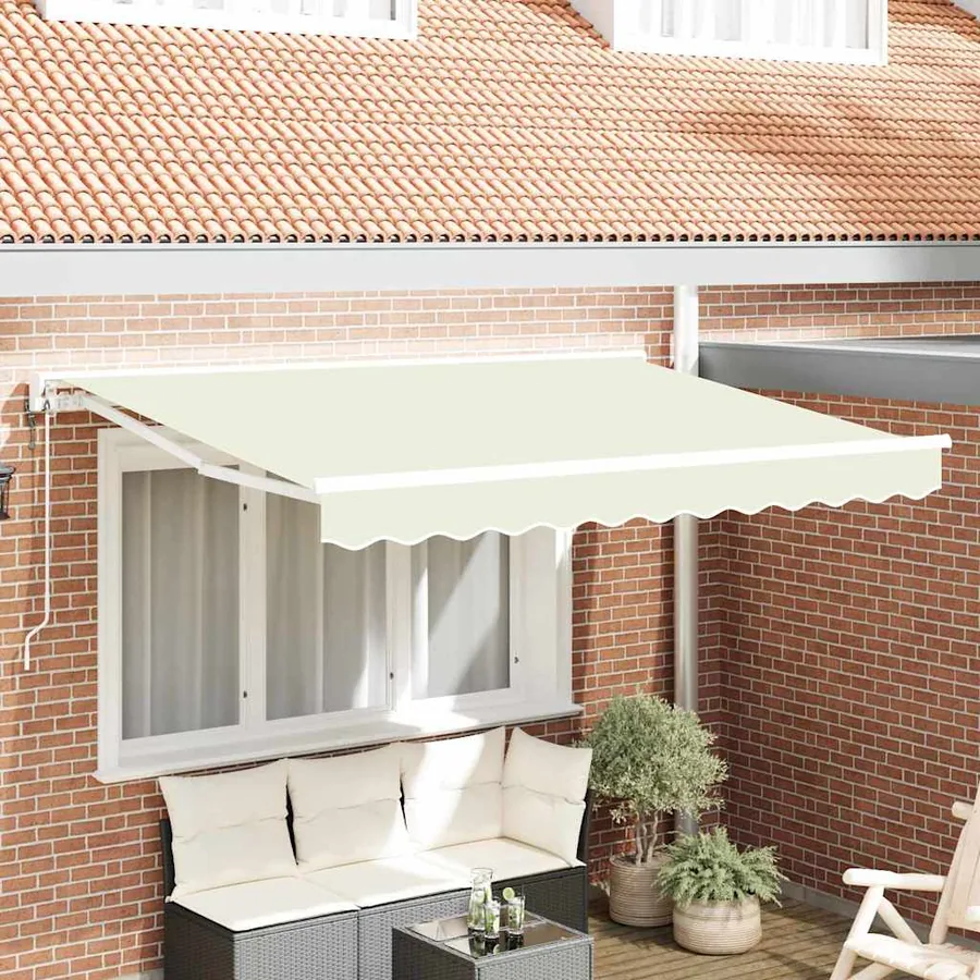 Cadre d'auvent Crème 250 x 200 cm Polyester avec revêtement PU