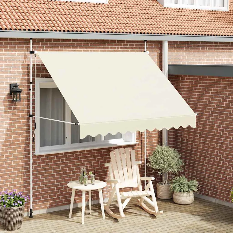 Auvent manuel rétractable 250 cm Crème