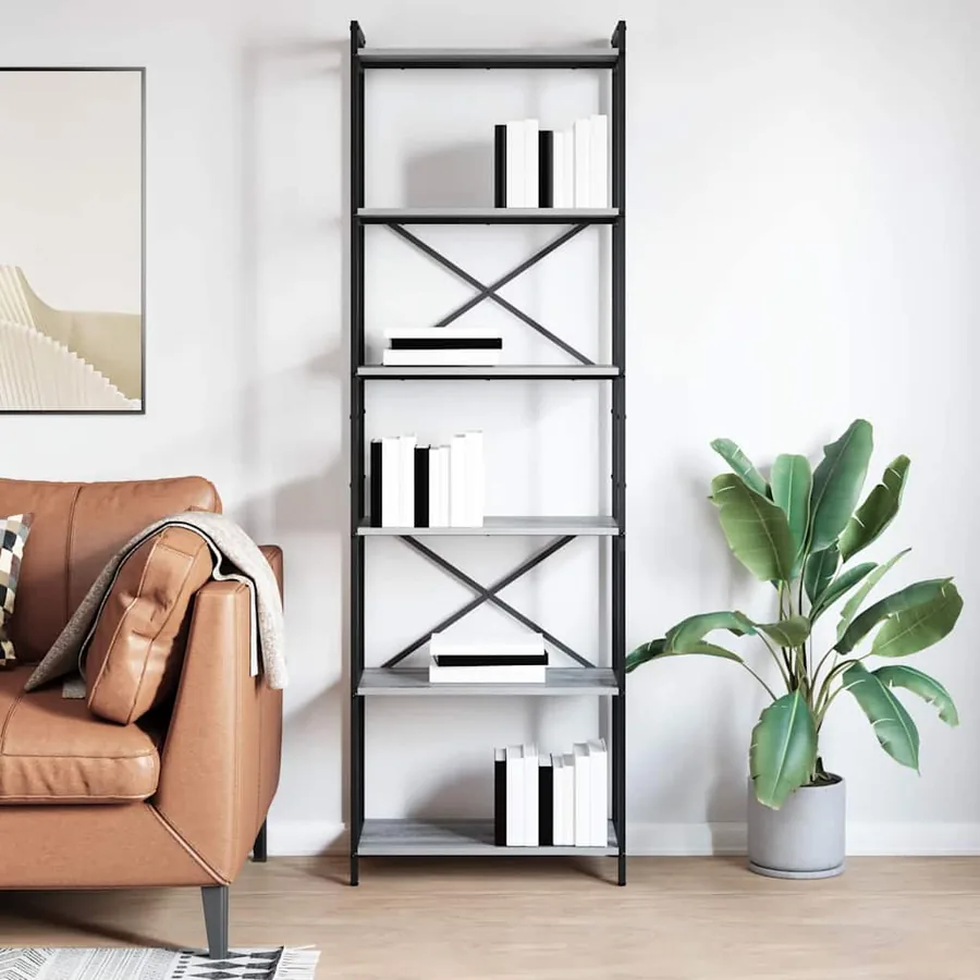 Étagère Sonoma gris 60 x 30 x 189,5 cm Bois d'ingénierie - 4