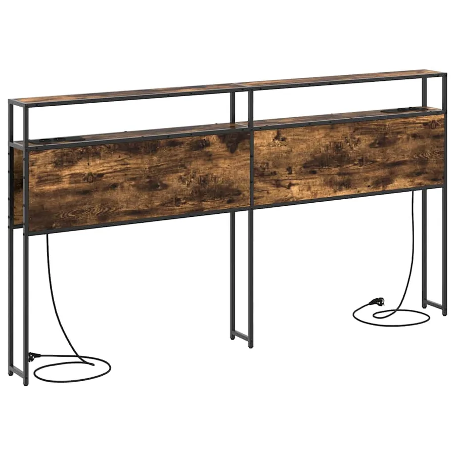 Tête de lit de rangement Chêne fumé Bois d'ingénierie - 7