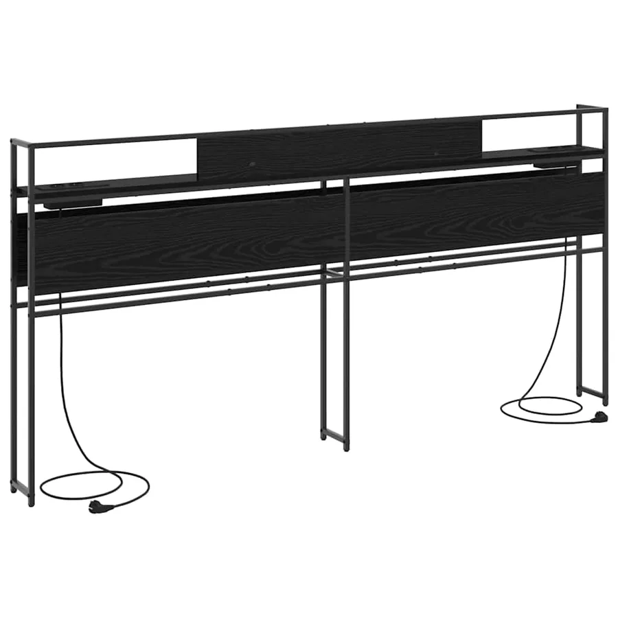 Tête de lit de rangement Chêne noir Bois d'ingénierie - 7
