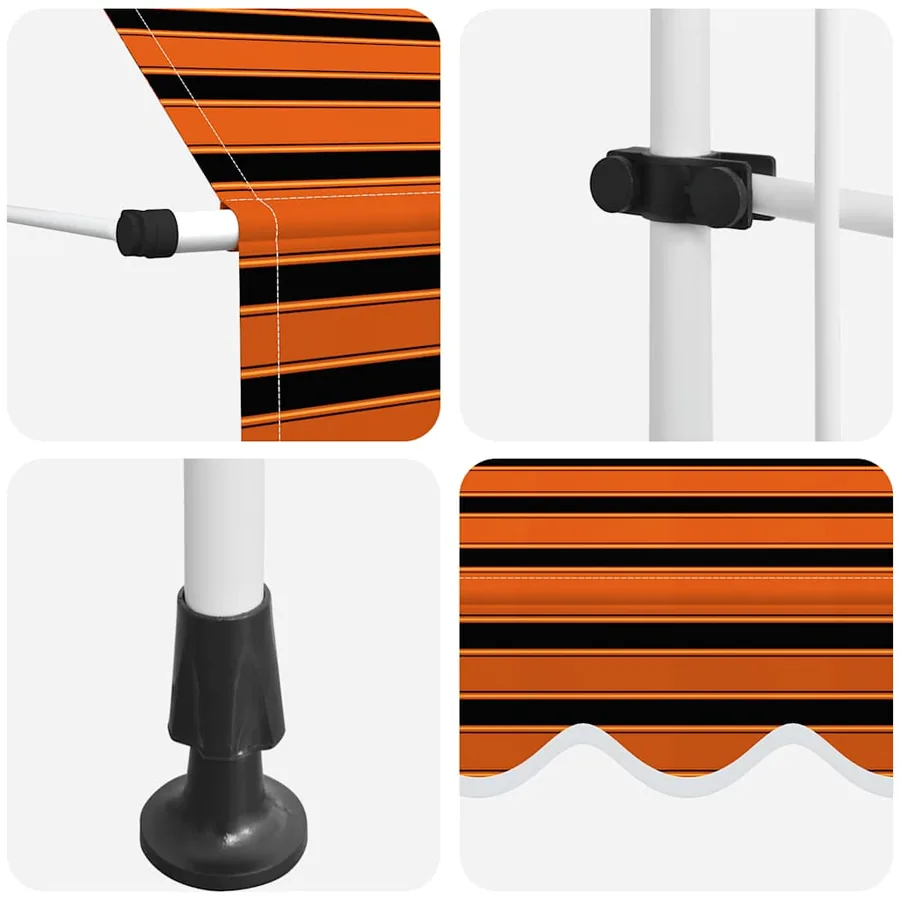 Auvent manuel rétractable 250 cm Orange et marron - 6