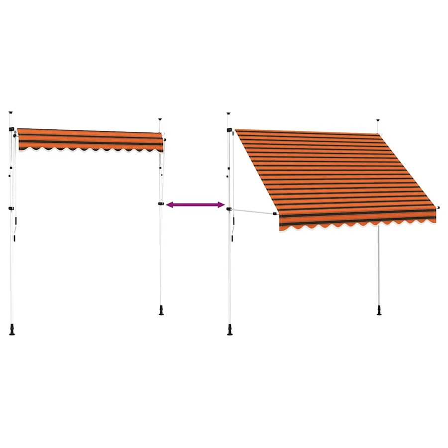 Auvent manuel rétractable 250 cm Orange et marron - 7