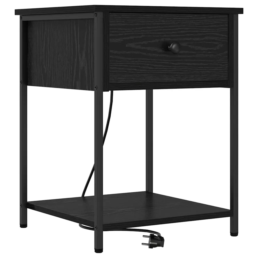 Cabinet de chevet avec tiroir 2 pcs Chêne noir 42 x 41 x 56 cm - 5