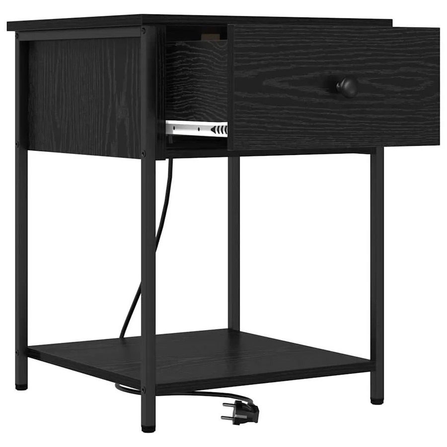 Cabinet de chevet avec tiroir 2 pcs Chêne noir 42 x 41 x 56 cm - 6