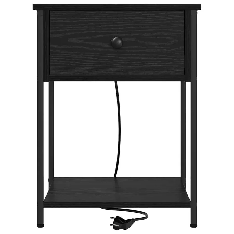 Cabinet de chevet avec tiroir 2 pcs Chêne noir 42 x 41 x 56 cm - 7