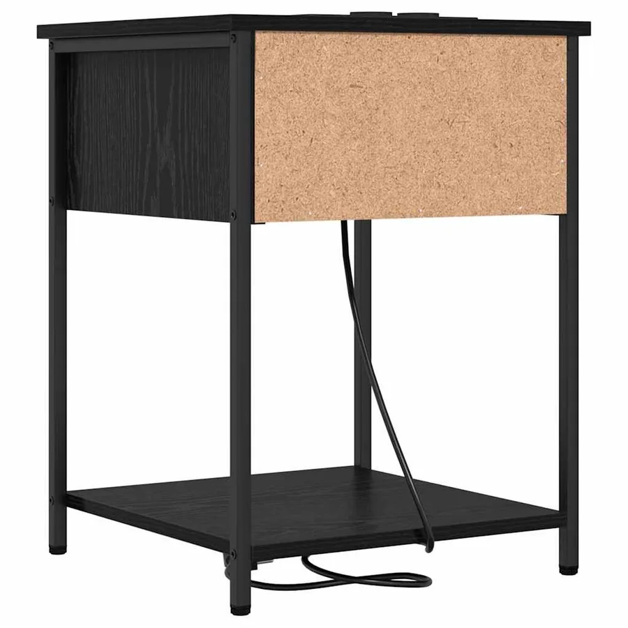 Cabinet de chevet avec tiroir 2 pcs Chêne noir 42 x 41 x 56 cm - 9