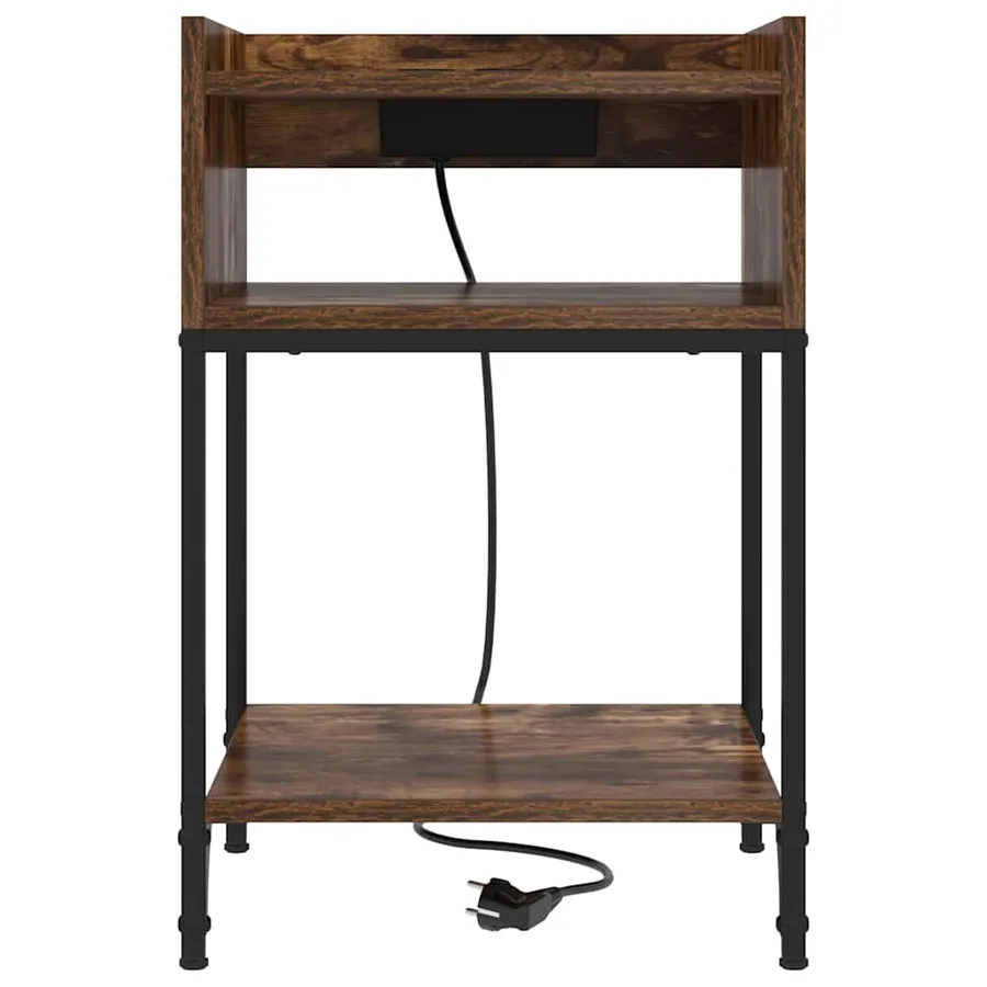 Cabinet de chevet avec étagère 2 pcs Chêne fumé 40 x 40 x 61 cm - 6