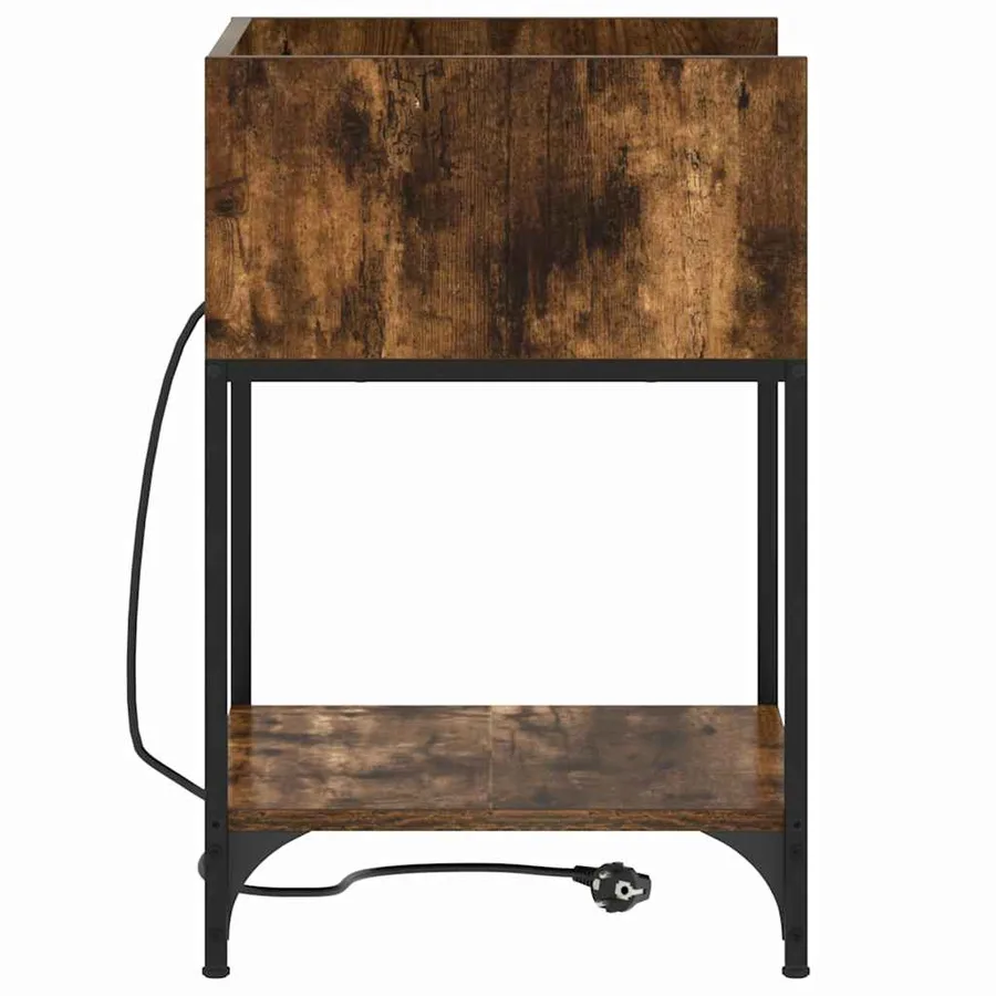 Cabinet de chevet avec étagère 2 pcs Chêne fumé 40 x 40 x 61 cm - 7