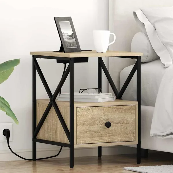 Cabinet de chevet 2 pcs Chêne Sonoma 41,5 x 40,5 x 55 cm