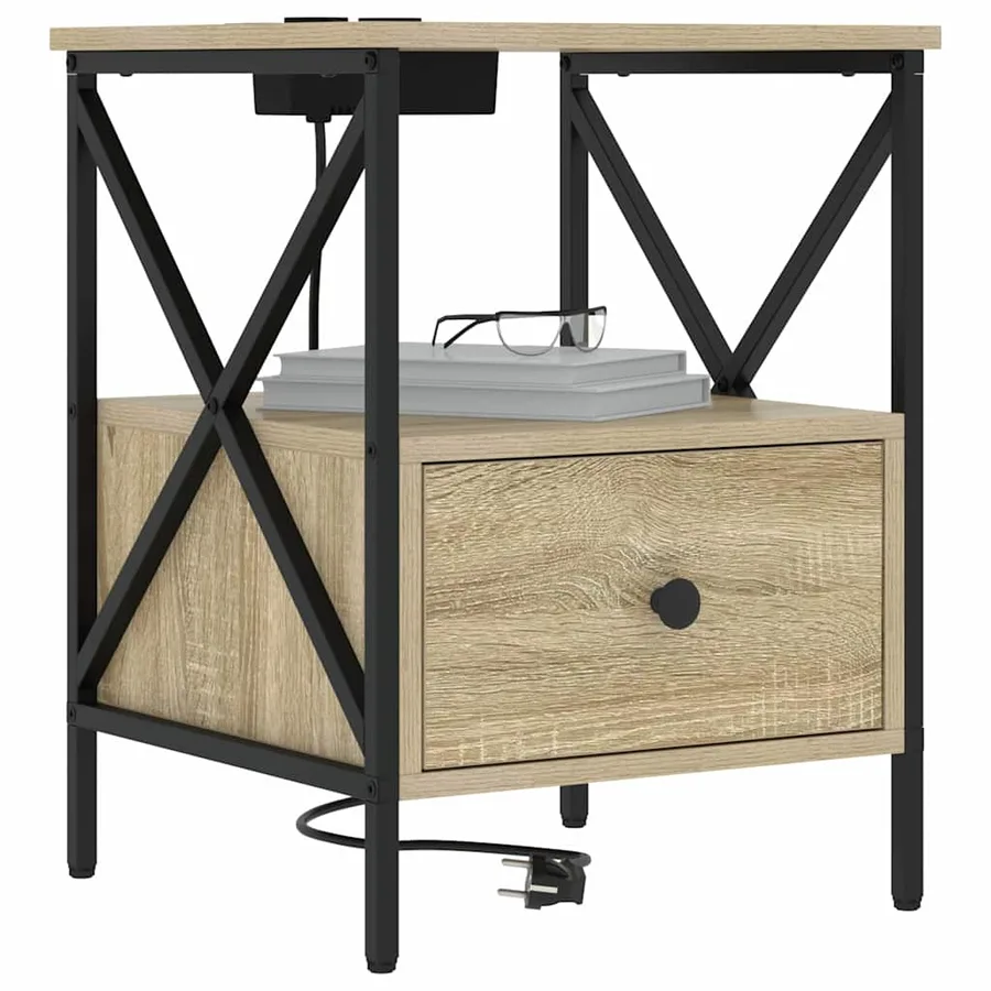Cabinet de chevet 2 pcs Chêne Sonoma 41,5 x 40,5 x 55 cm - 3