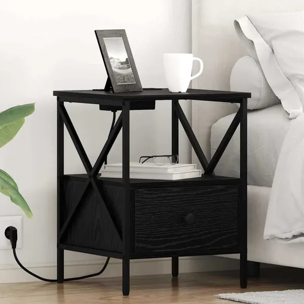 Cabinet de chevet 2 pcs Chêne noir 41,5 x 40,5 x 55 cm